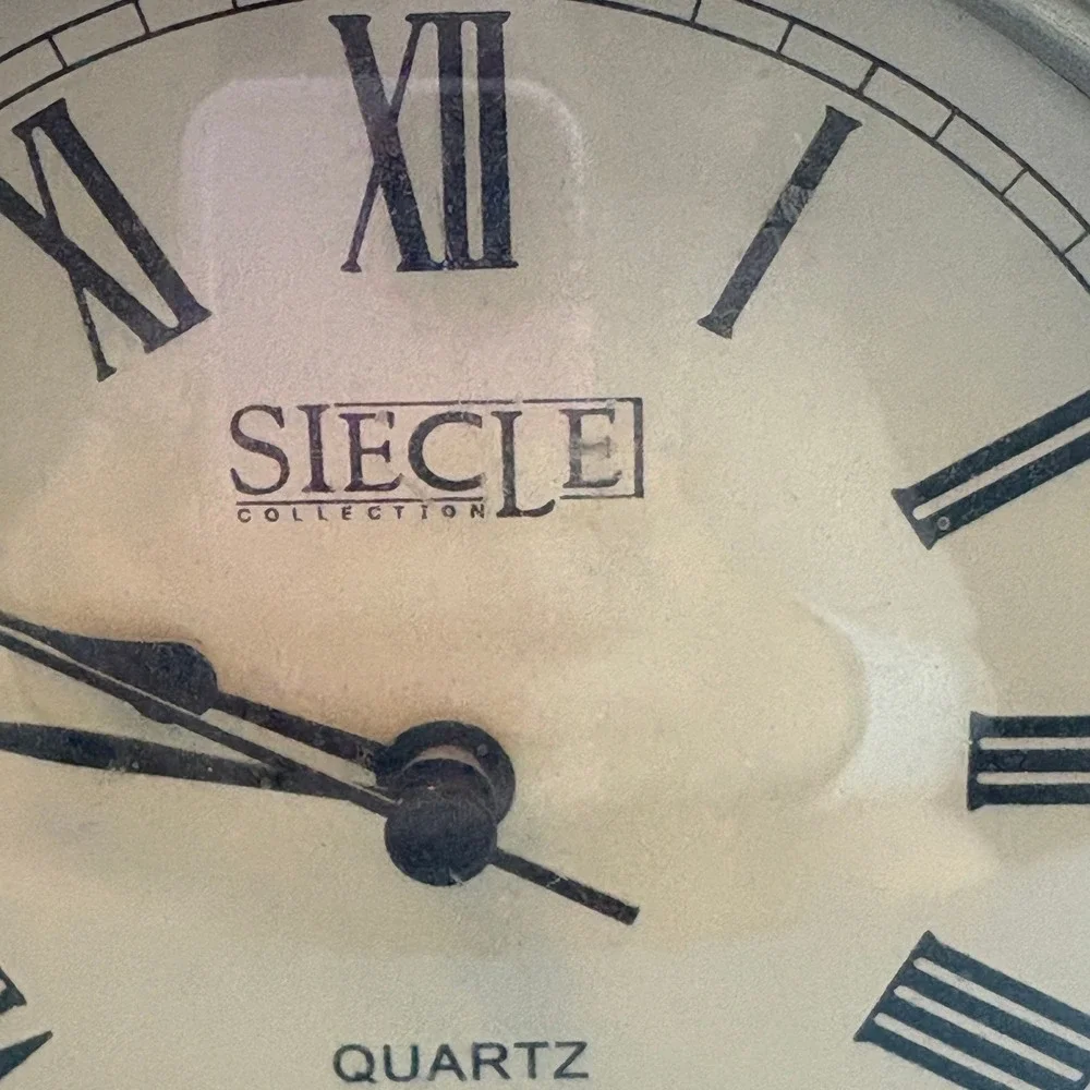 Siecle Collection Wood Mantel Clock Vintage Tambour Style Roman Numerals Parts